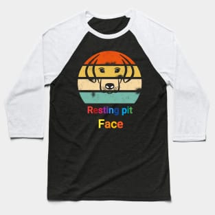 Vintage resting pit face dog Baseball T-Shirt